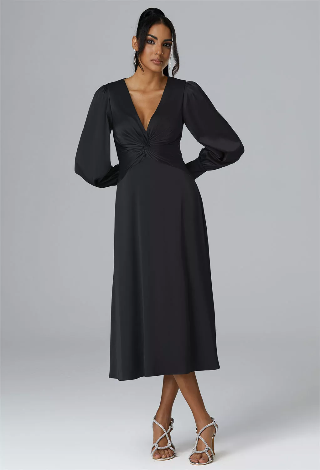 AW Sibylla Black Metallic  Fall Wedding Guest Dresses